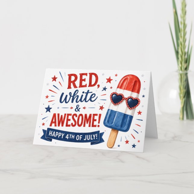 Rouge, Blanc & Incroyable ! Carte de vœux patrioti (Devant)