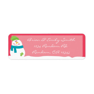 Rouge blanc mignon snowman étiquettes d'adresse de