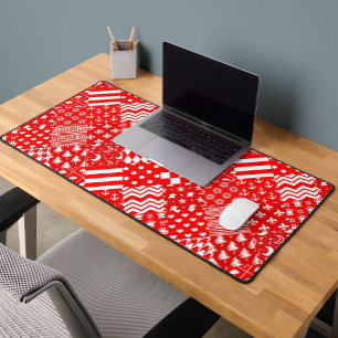 Rouge blanc Mixte Motif Patchwork Design