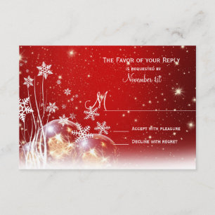 Rouge Blanc Noël Mariage de Noël Cartes RSVP