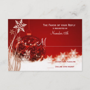 Rouge Blanc Noël Mariage de Noël Cartes RSVP