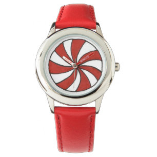 Rouge Blanc Peppermenthe Candy Noël Noël Montre