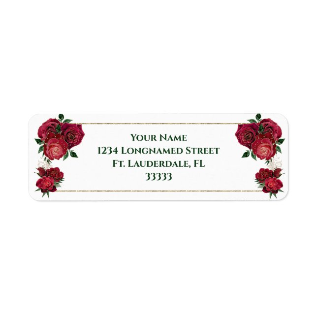 Rouge, Blanc, Quinceañera Étiquettes de retour (Devant)