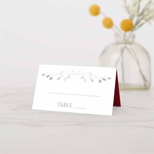 Rouge & Blanc Simple Élégant Mariage Cartes de lie (Devant)
