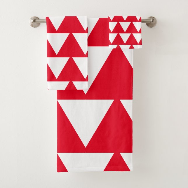 Rouge Blanc Triangle Motif Art moderne (En situation)