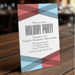 Rouge bleu coloré Déco Invitation de fête de vacan