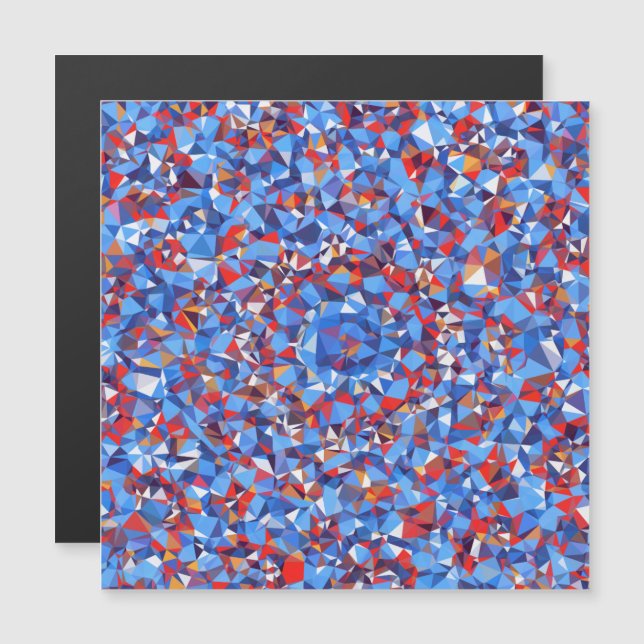 Rouge bleu moderne Fractal Abstrait géométrique (Devant / Derrière)