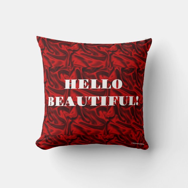 Rouge Bonjour Beau Oreiller (Recto)