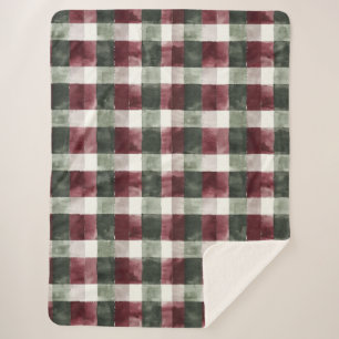Rouge Bourgogne Crème verte Blanc Plaid
