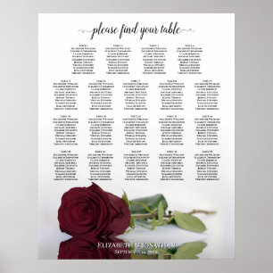 Rouge Bourgogne Rose 19 Tableau Mariage de table