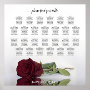 Rouge Bourgogne Rose 26 Tableau Mariage
