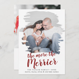 Rouge brossé Plus Le Merrier Faire-part de naissan