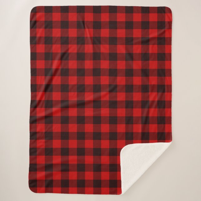 Rouge Buffalo Plaid Sherpa Blanche (Devant)