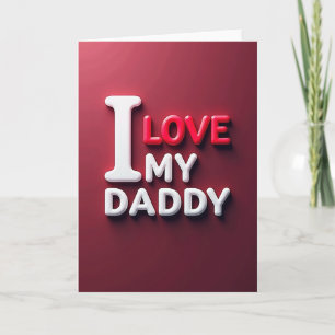 Rouge Carmine J'aime Mon Papa Carte D'art