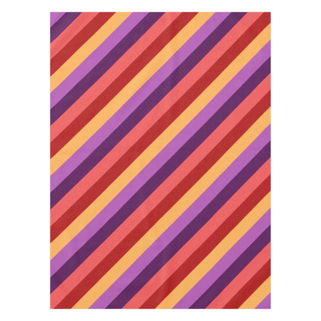 Rouge cerise Violet rayures Petite nappe (Devant)
