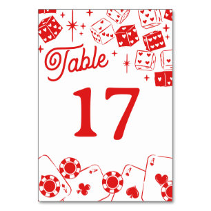 Rouge Chanceux en Amour Dés & Cartes Mariage