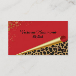 Rouge chic et carte de visite d'impression de