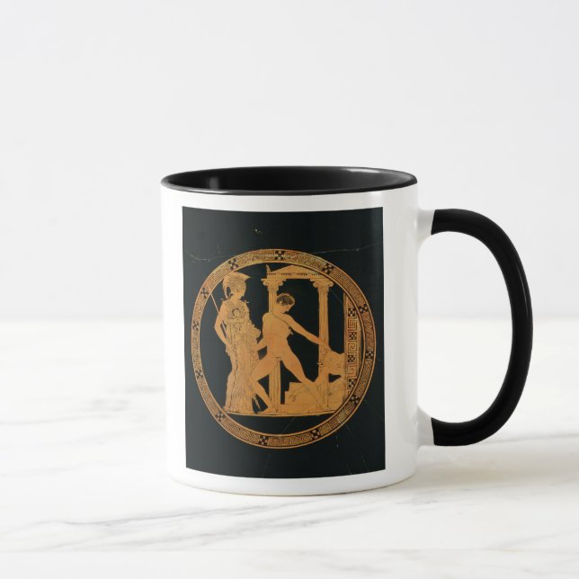 Rouge-chiffre tasse dépeignant Athéna, Theseus (Droite)
