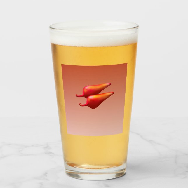 Rouge chili Peppers en verre (Devant (rempli))