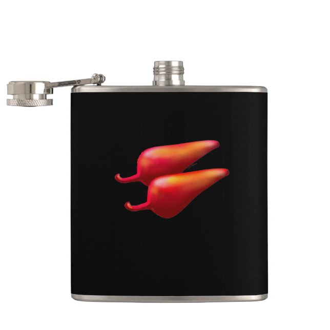 Rouge chili poivrons noir flacon enveloppé (Ouvert)