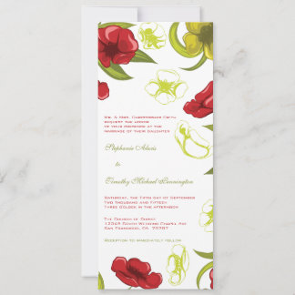 Rouge + citron vert faire-part de mariage fleurs d