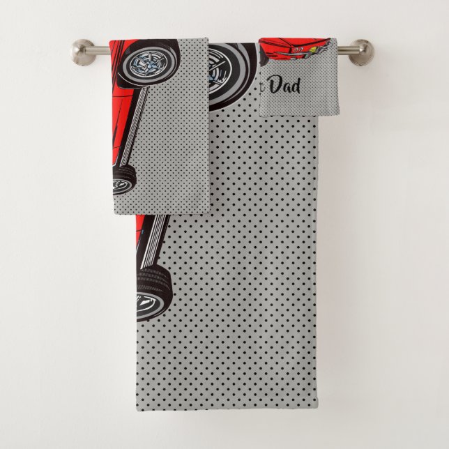 Rouge Classic Corvette Design Ensemble de serviett (En situation)