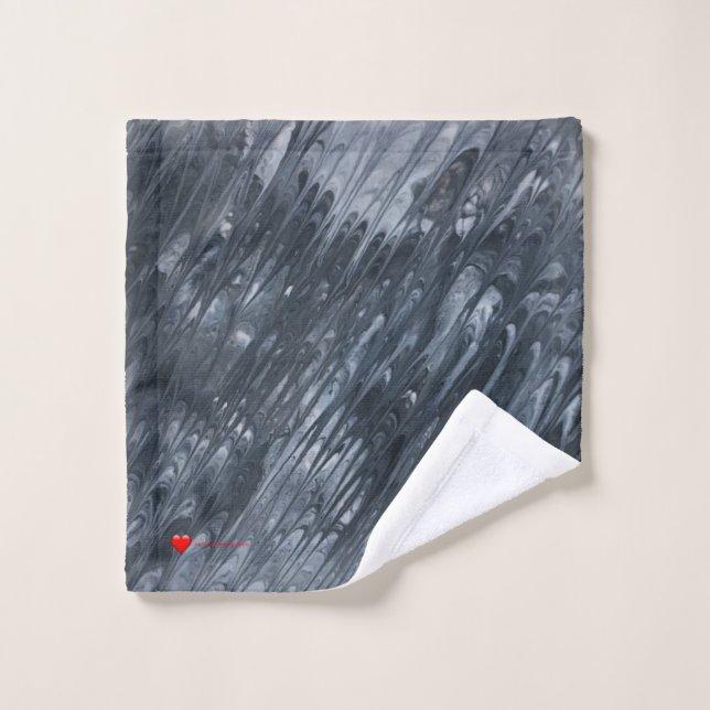 Rouge Coeur blanc Noir Minimal Météo Douche C (Gant de toilette)