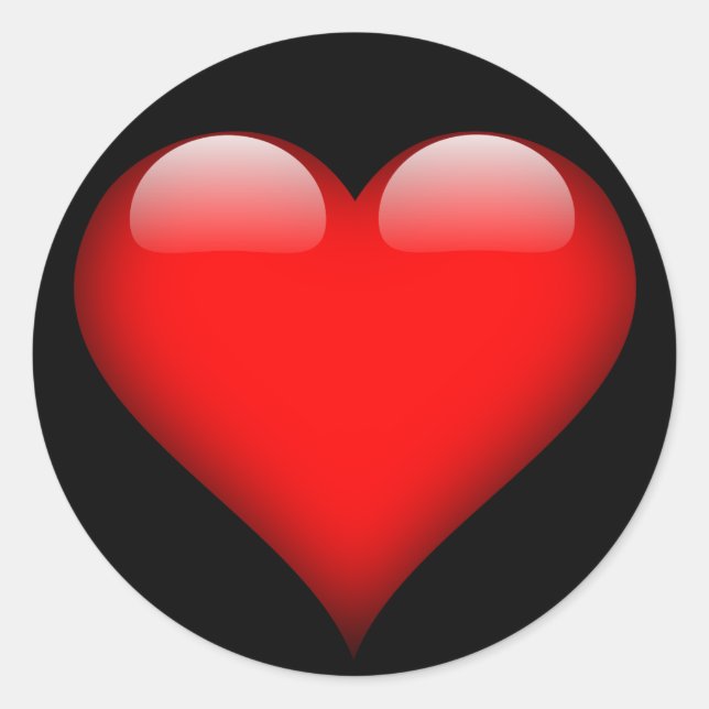 Rouge Coeur brillant, Saint Valentin, Sticker d'am (Devant)