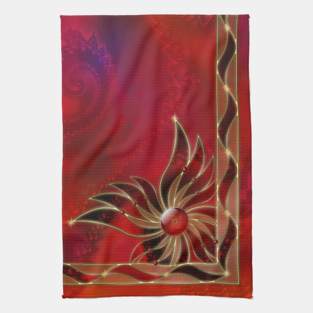 Rouge comme serviette de cuisine de flamme (Vertical)