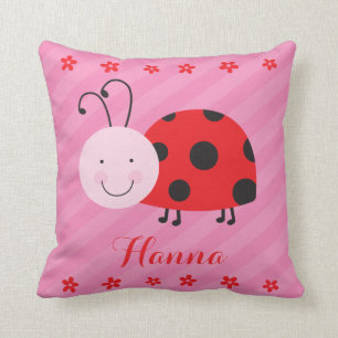 Rouge coussin personnalisé petite par coccinelle