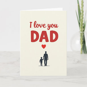 Rouge cramoisi Je t'aime Papa Carte