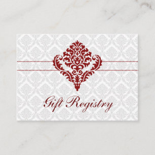 rouge damask Cartes de registre des cadeaux