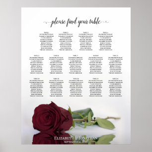 Rouge de Bourgogne Rose 14 Tableau Mariage