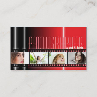 Rouge de carte de visite de photo de film de la