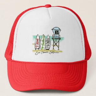 Rouge de casquette de camionneur de San Clemente