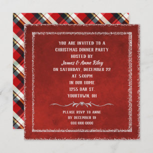 Rouge de Noël avec invitation frontalier parties s