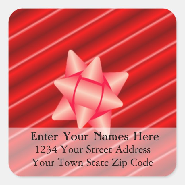 Rouge de Noël en Étiquette de adresse 3D (Devant)