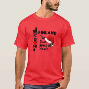 ROUGE de T-shirt de la Finlande Père Noël