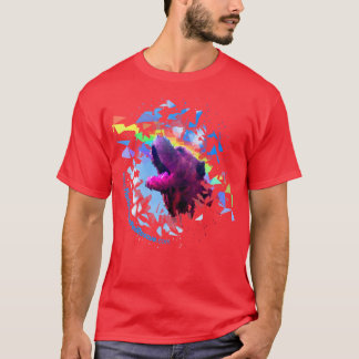 Rouge de T-shirt de Pei de prisme