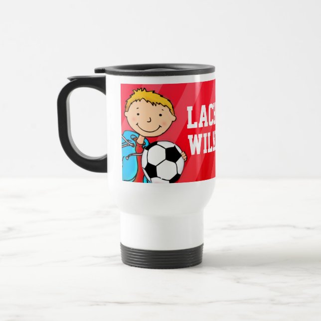 Rouge de tasse de nom de formation du football du (Gauche)