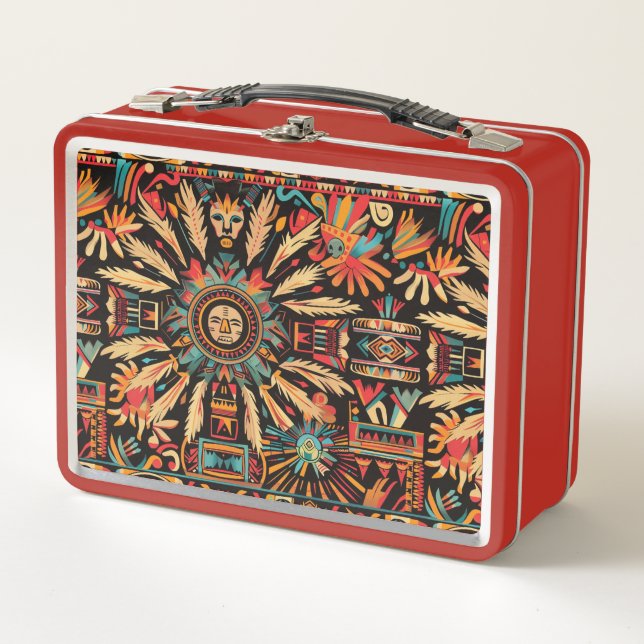 Rouge écologique "Aztec Dream" Lunchbox pour enfan (Devant)