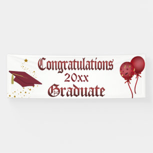 Rouge et bannière d'obtention du diplôme d'or