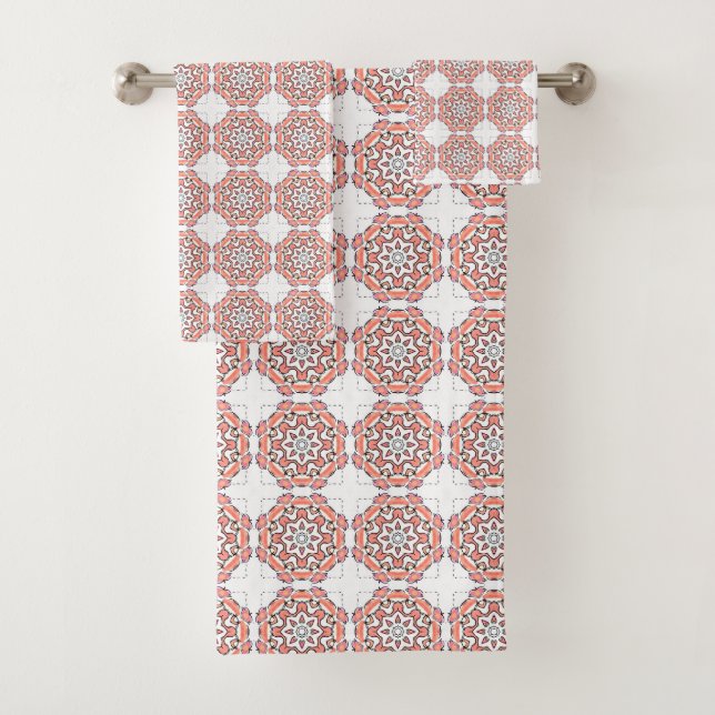 Rouge et blanc à motif géométrique  (En situation)