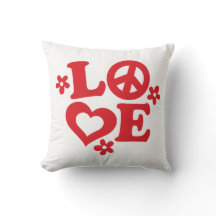 Rouge et blanc AMOUR Saint Valentin Coussin