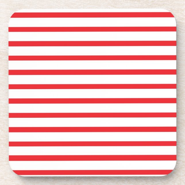 Rouge et blanc barre des dessous de verre (Devant)