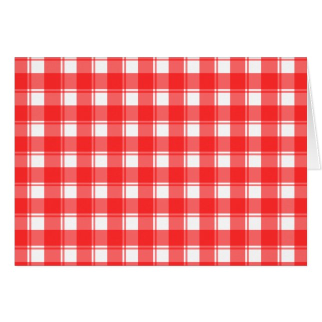 Rouge et Blanc Carreaux Rayés de Campagne (Devant horizontal)