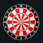 Rouge et blanc sur Cible de flechettes noire<br><div class="desc">Rouge et blanc sur Cible de flechettes noire.</div>