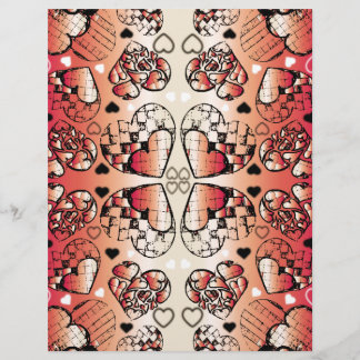 Rouge et blanc Whimsical Romantic Hearts motif