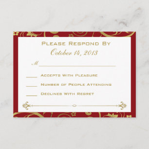Rouge et carte du remous RSVP d'or
