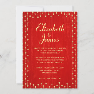 Rouge et invitations en bois de mariage de pays